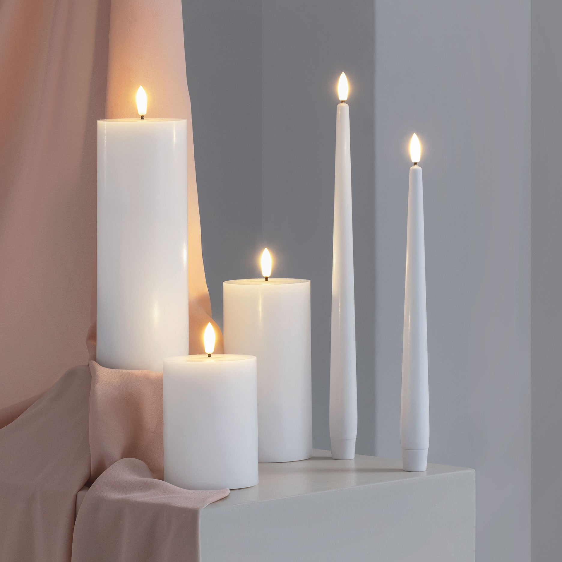 LED taper candle 2 stk 2,3x30 cm classic white