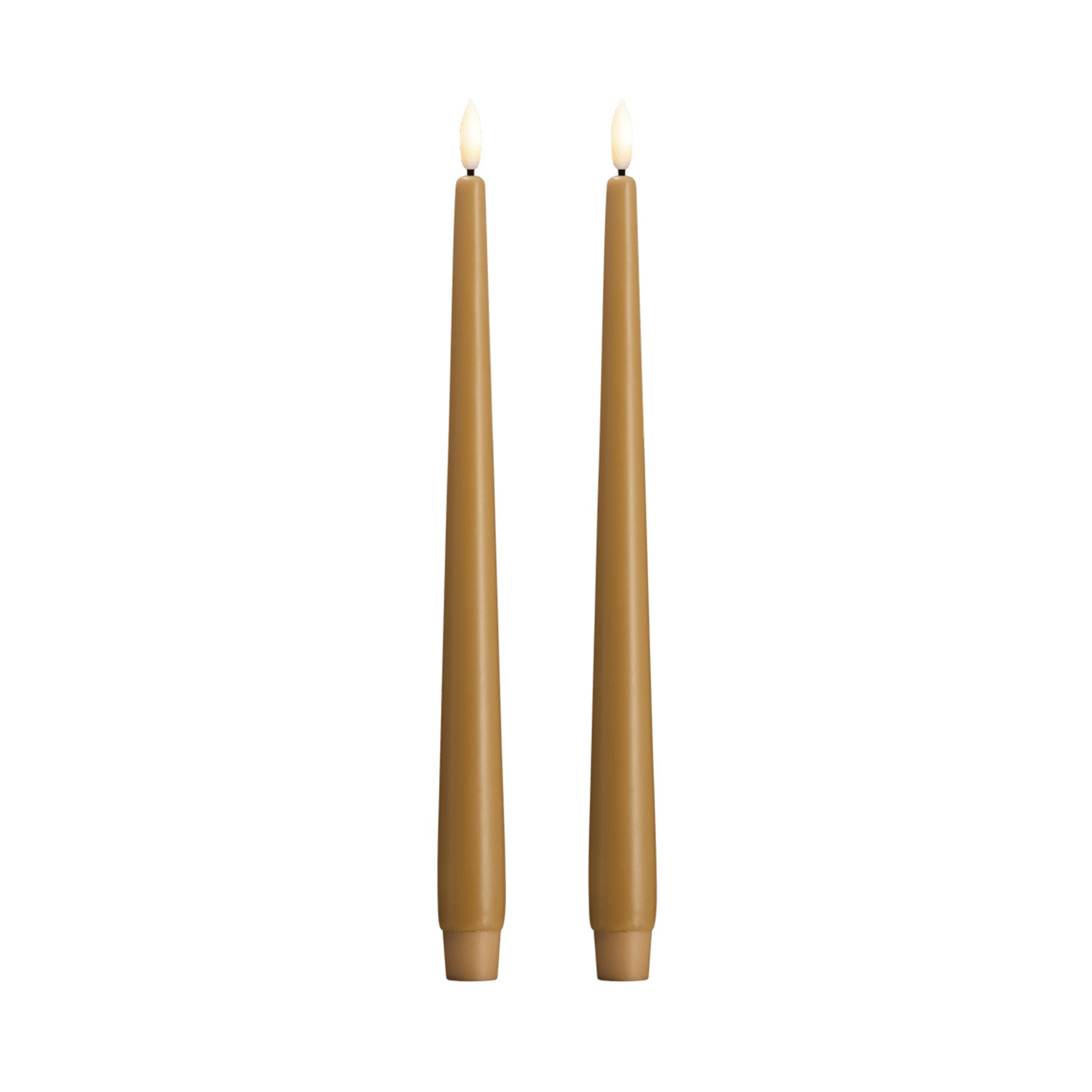 LED taper candle 2 stk, 23x30 cm honey mustard