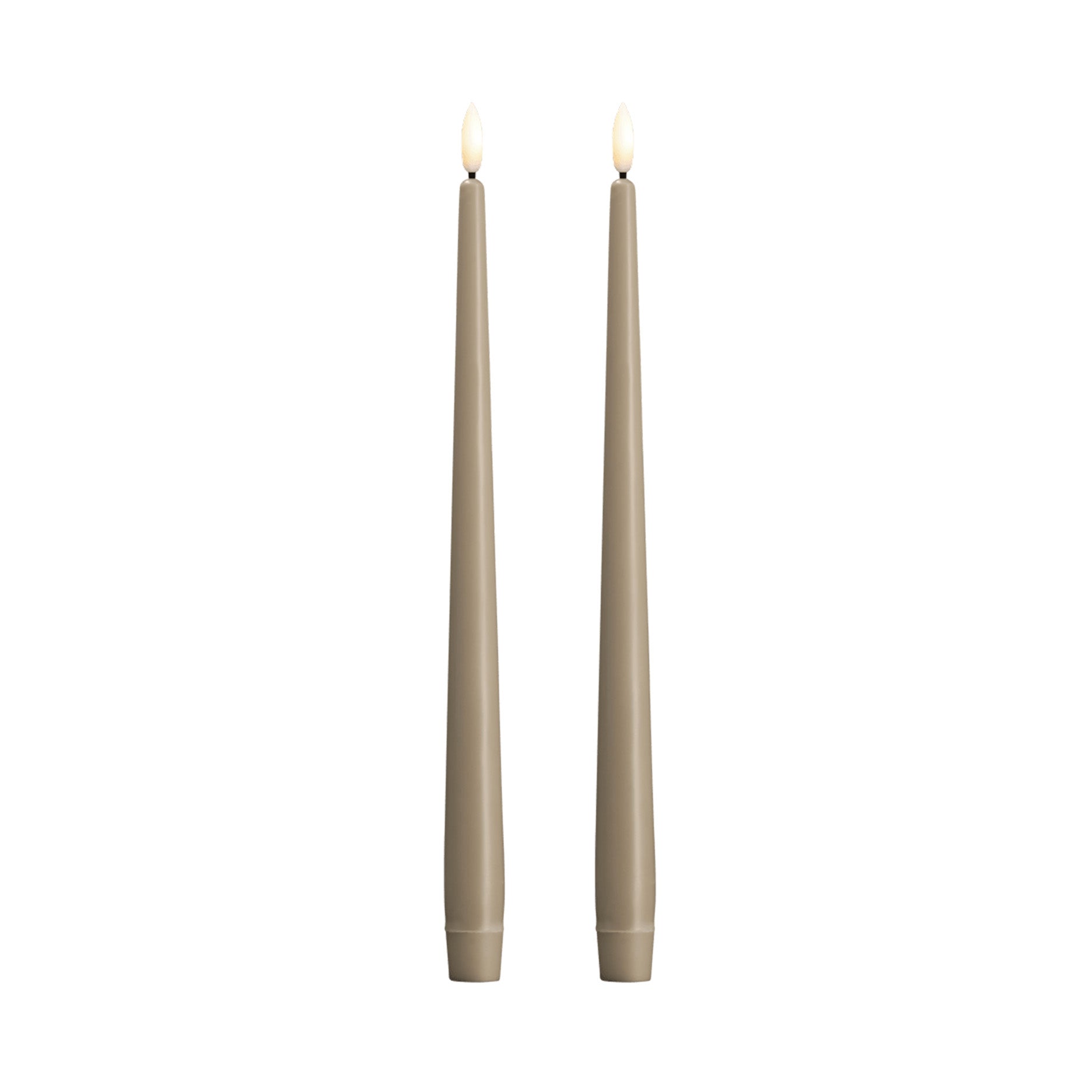 LED taper candle 2 stk 2,3x30 cm kit grey