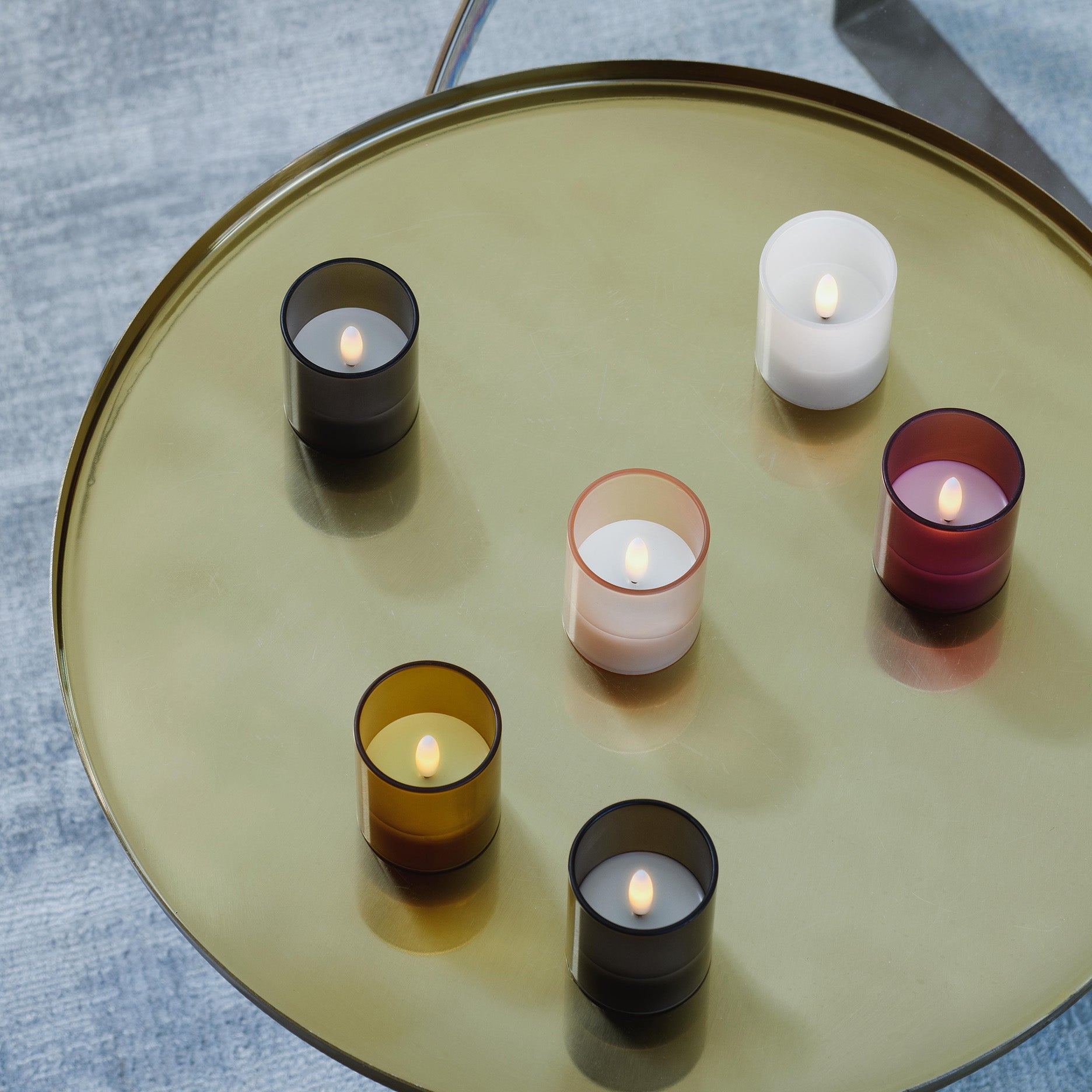 LED glass candle Hurricane 2 stk 4,7x5,7 cm vanilla