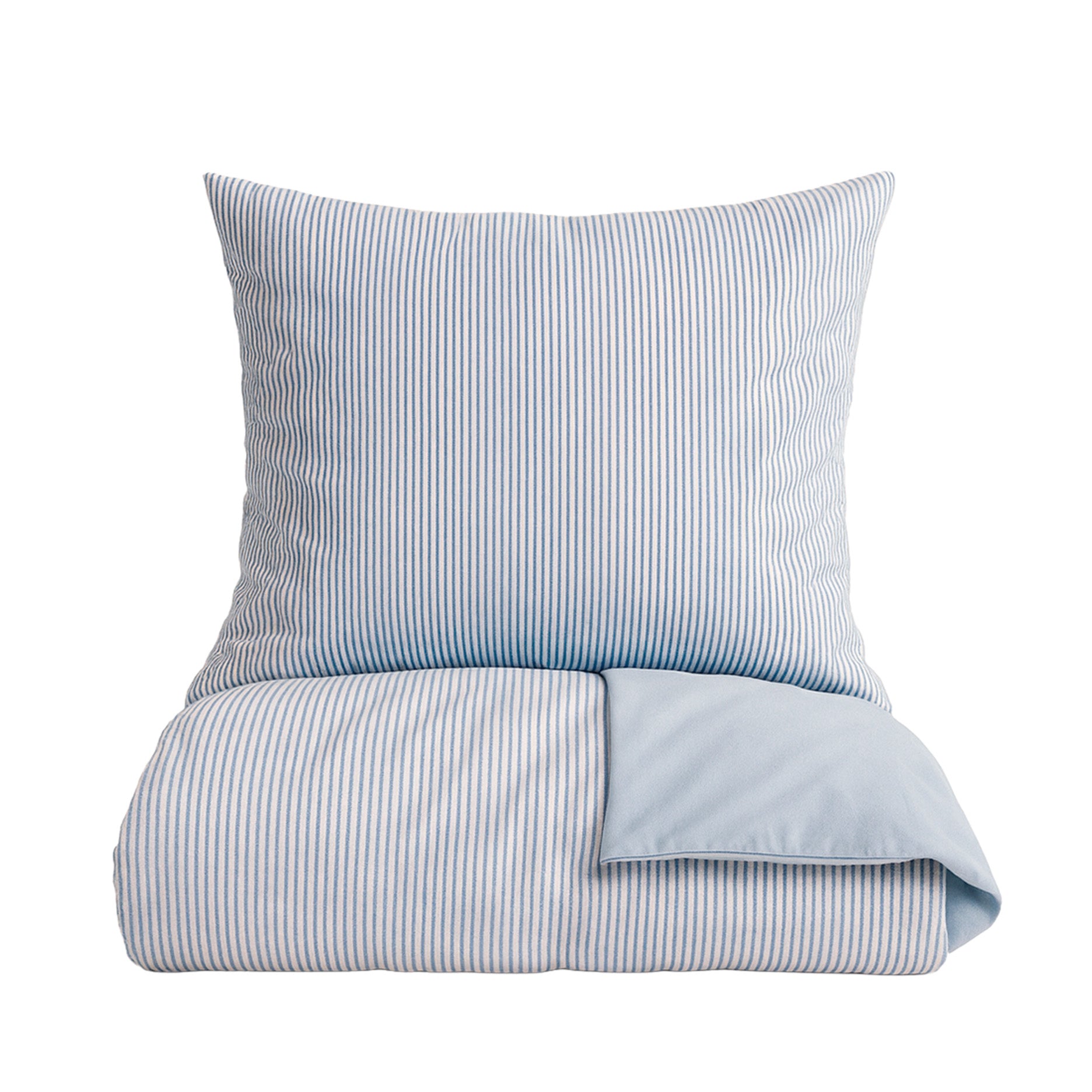 Mini strib sengetøj 140x220 cm blå