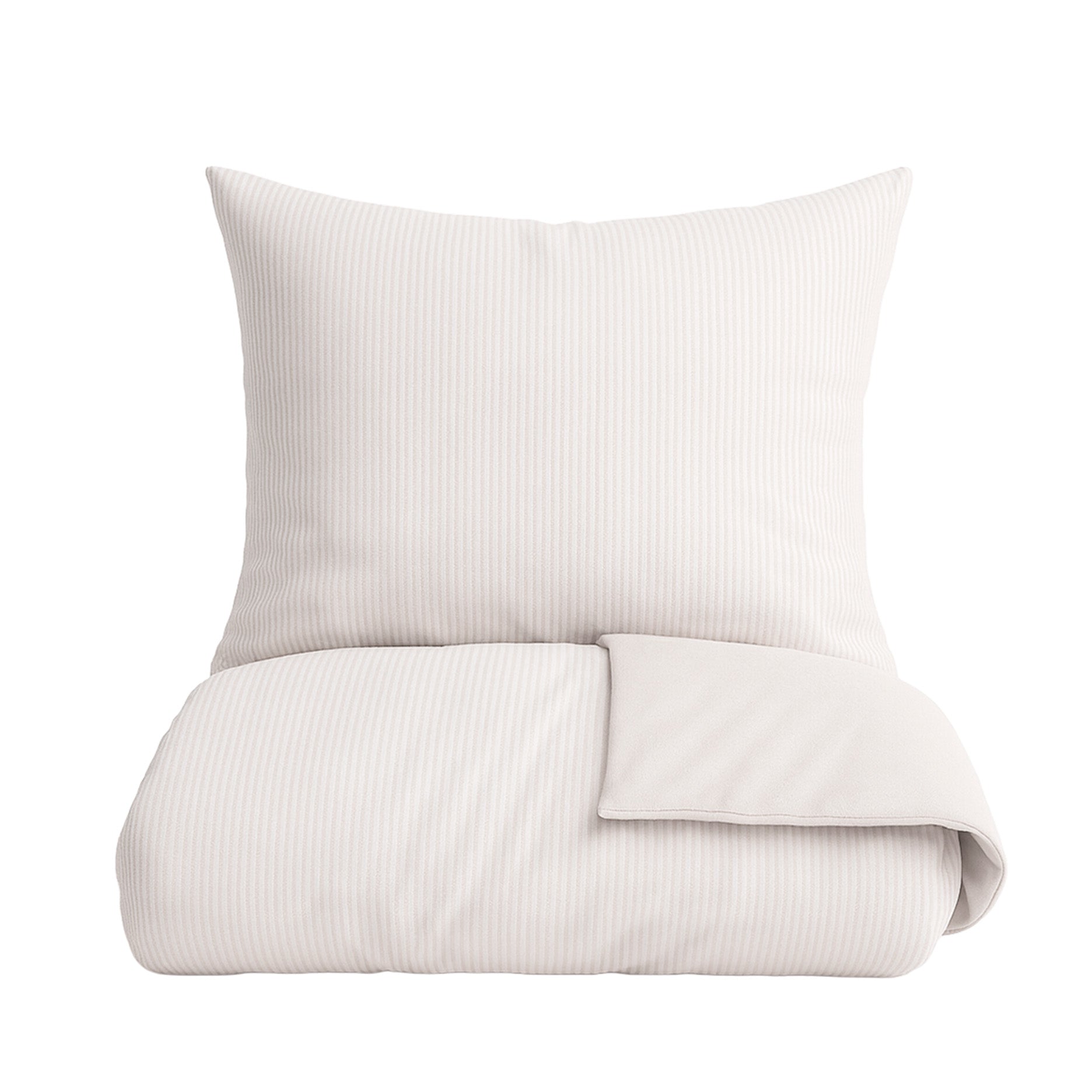 Mini strib sengetøj 140x220 cm sand/hvid