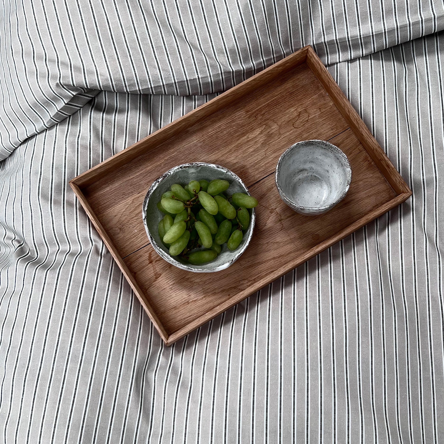 Multi strib sengetøj 140x220 cm mud