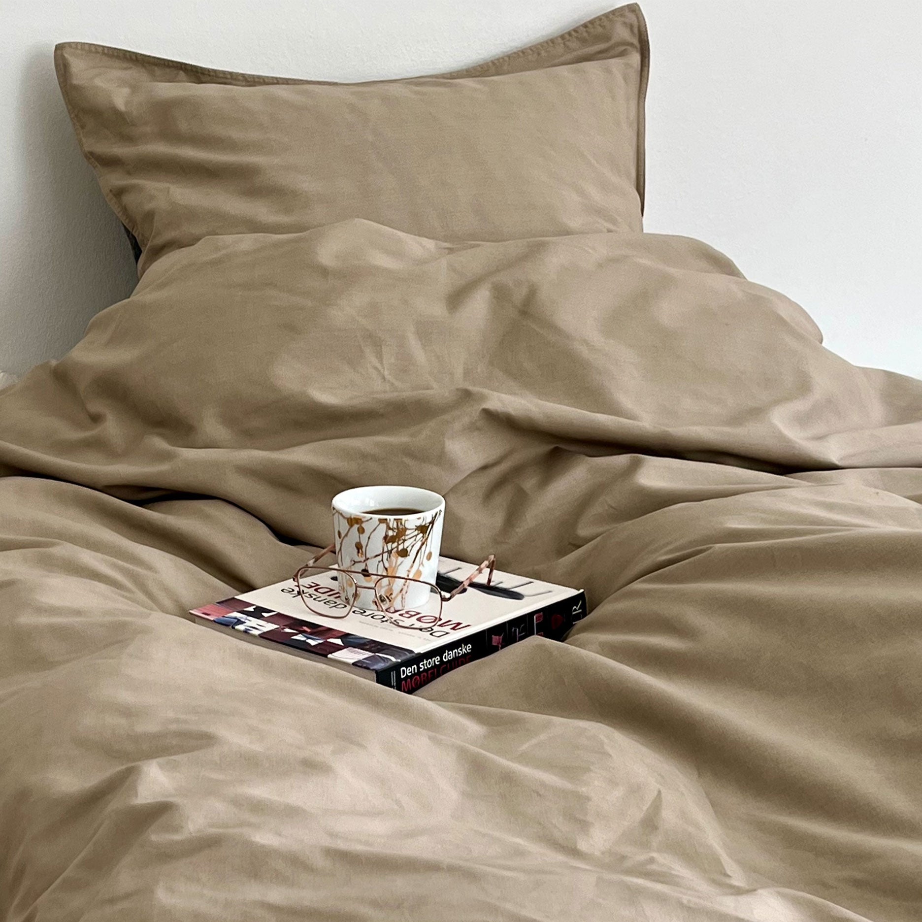 Percale sengetøj 140x220 cm mud