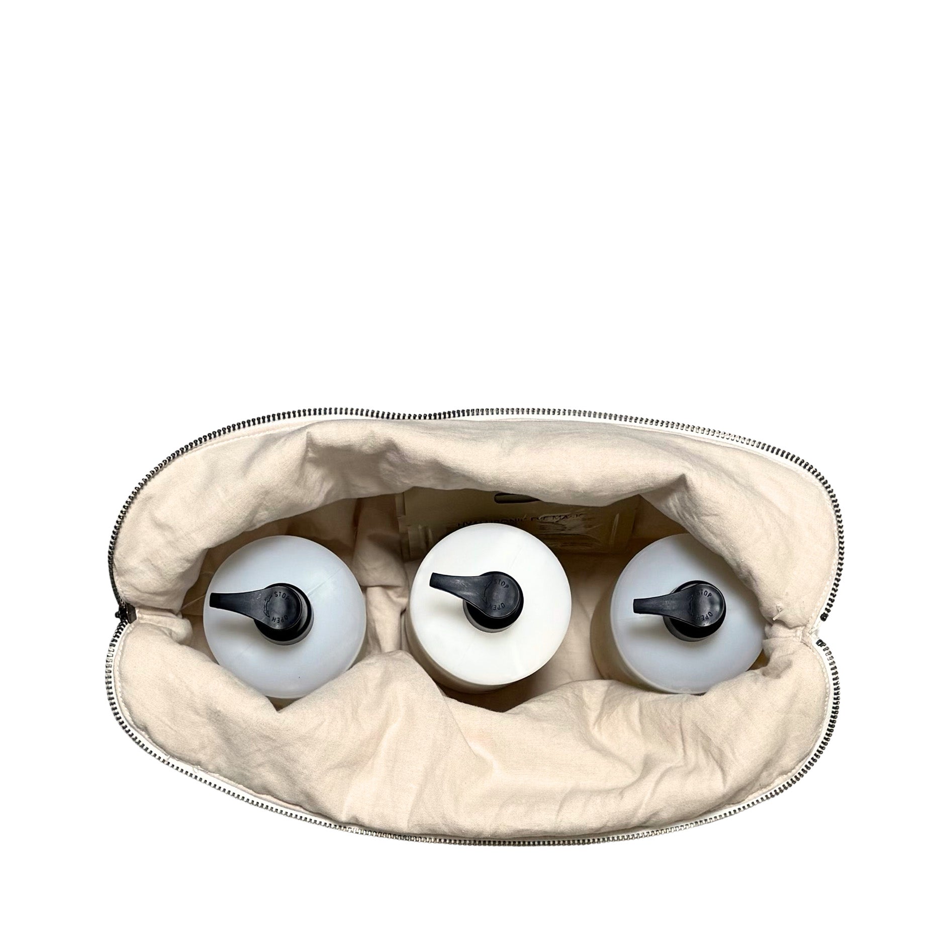 Toilettaske 34x24 cm mini strib sand