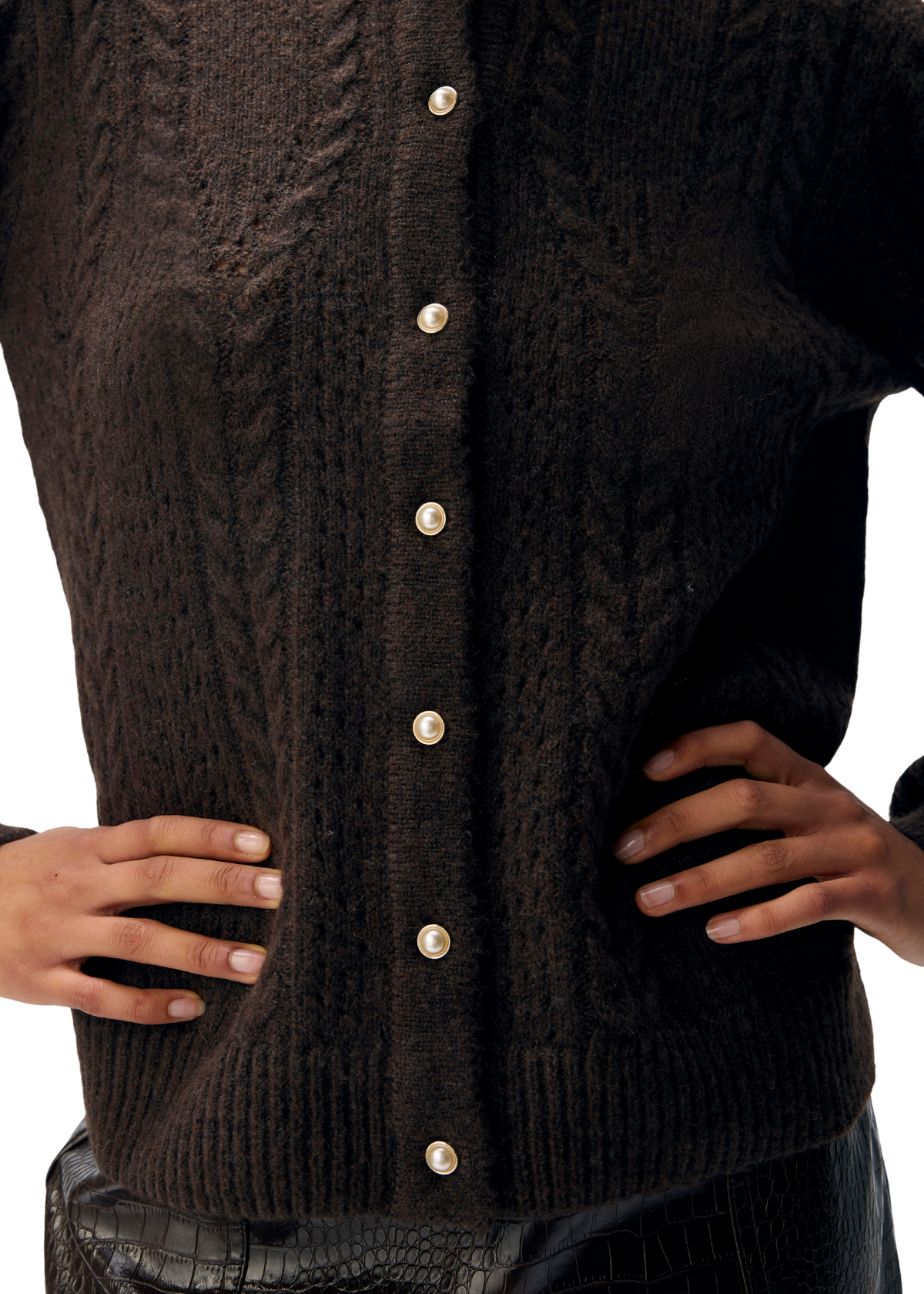 OBJFlora Strik Knap Cardigan