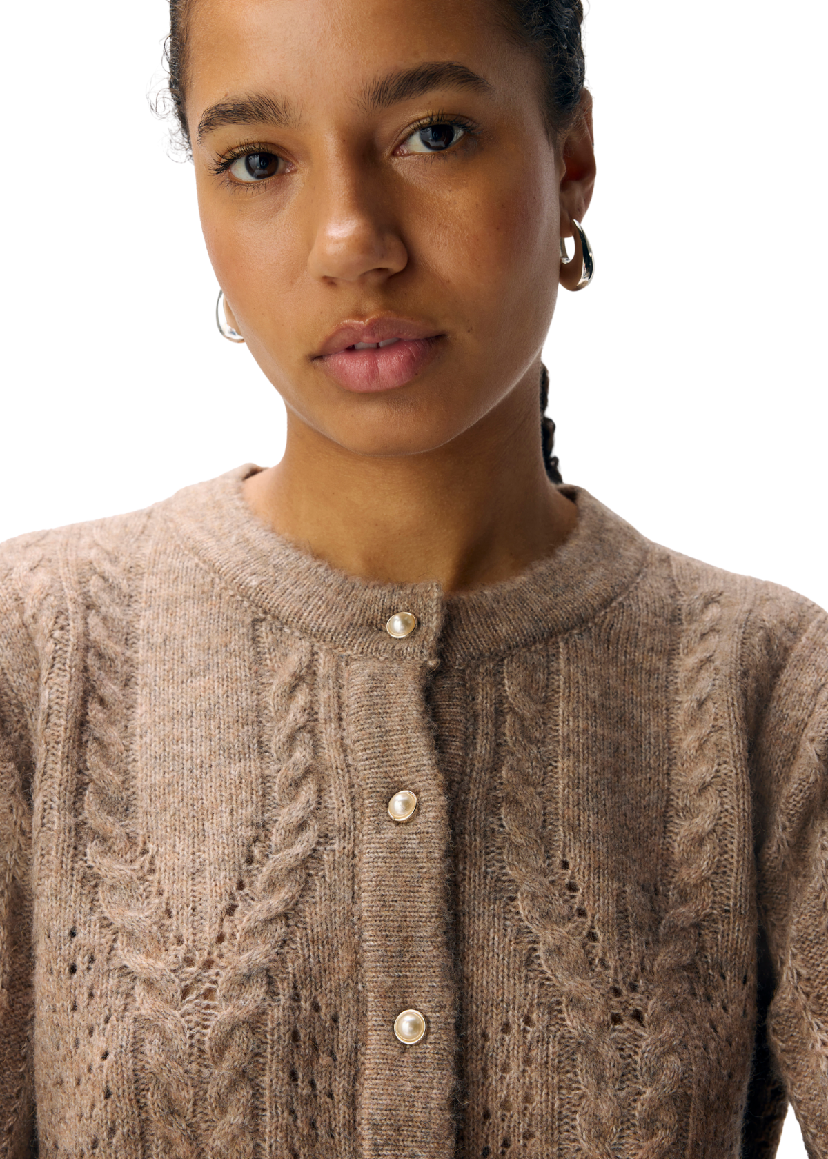OBJFlora Strik Knap Cardigan