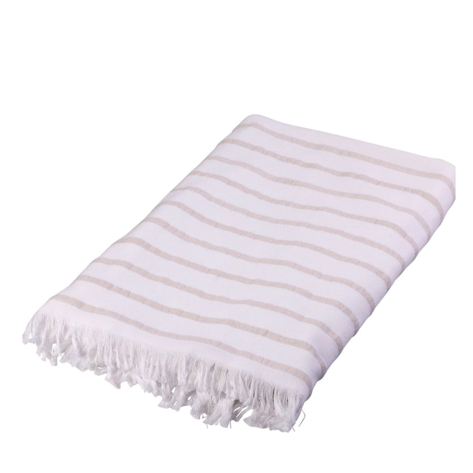 Hammam håndklæde 80x180 cm sand/beige striber