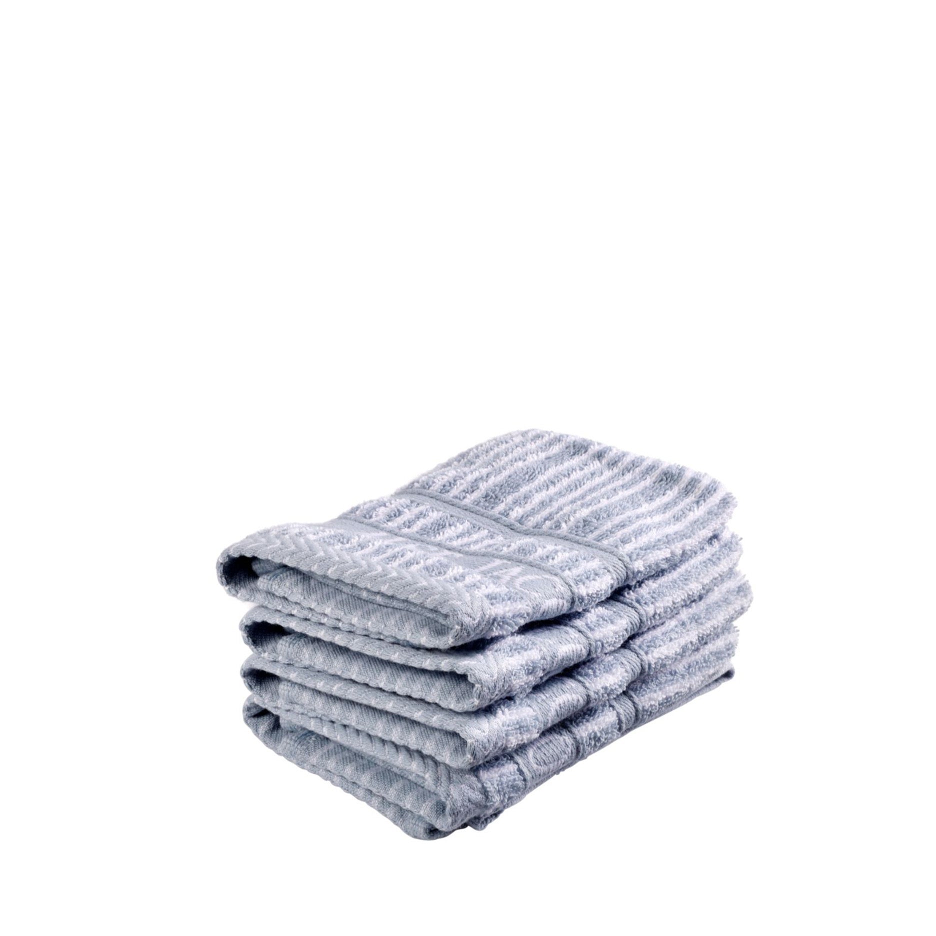 Vaskeklud 4 stk 30x30 cm støvet blå striber