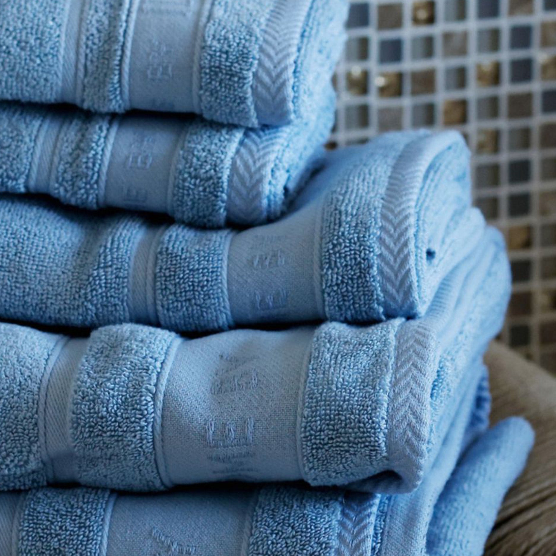 Håndklæde 70x140 cm støvet blå