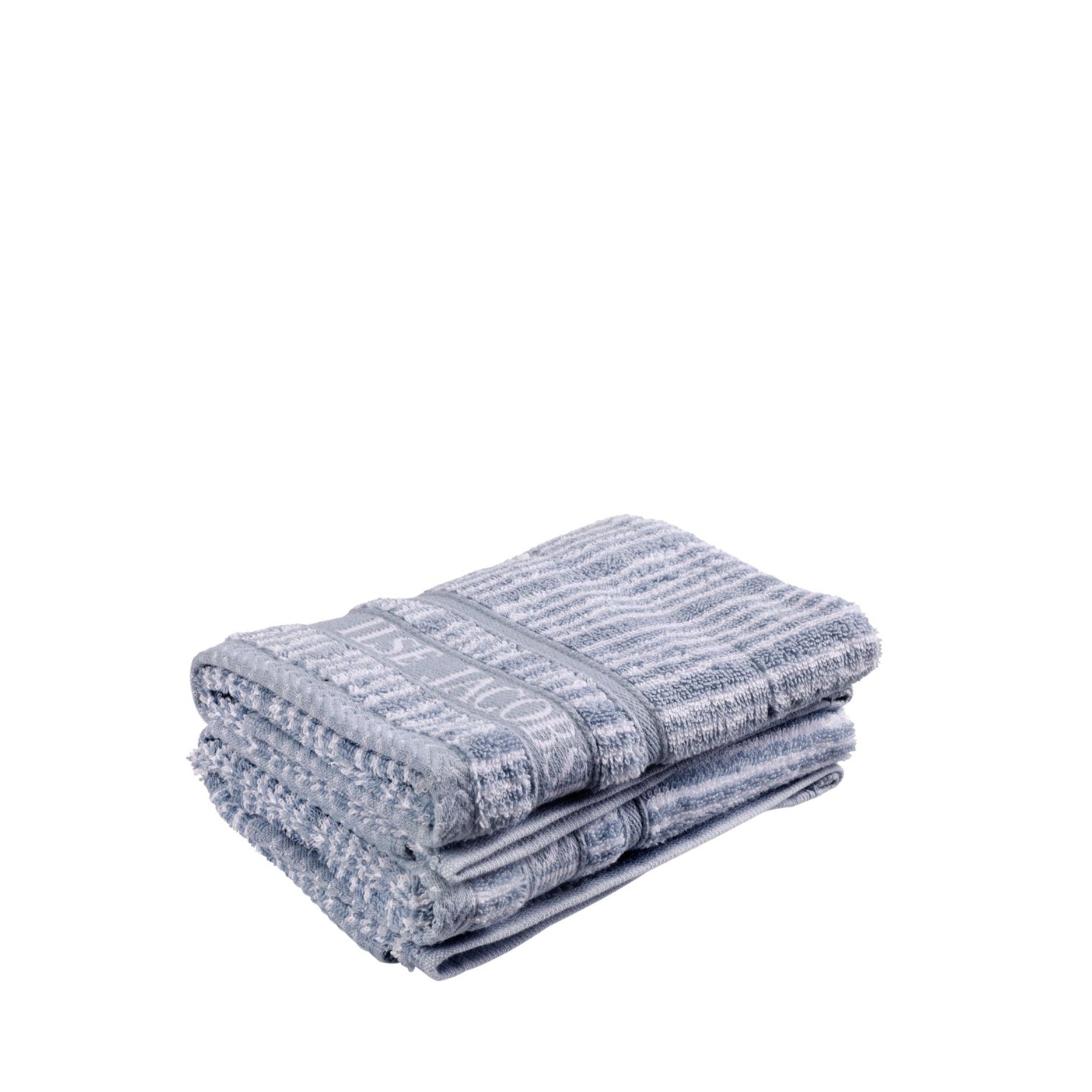 Håndklæde 2 stk 40x60 cm støvet blå striber