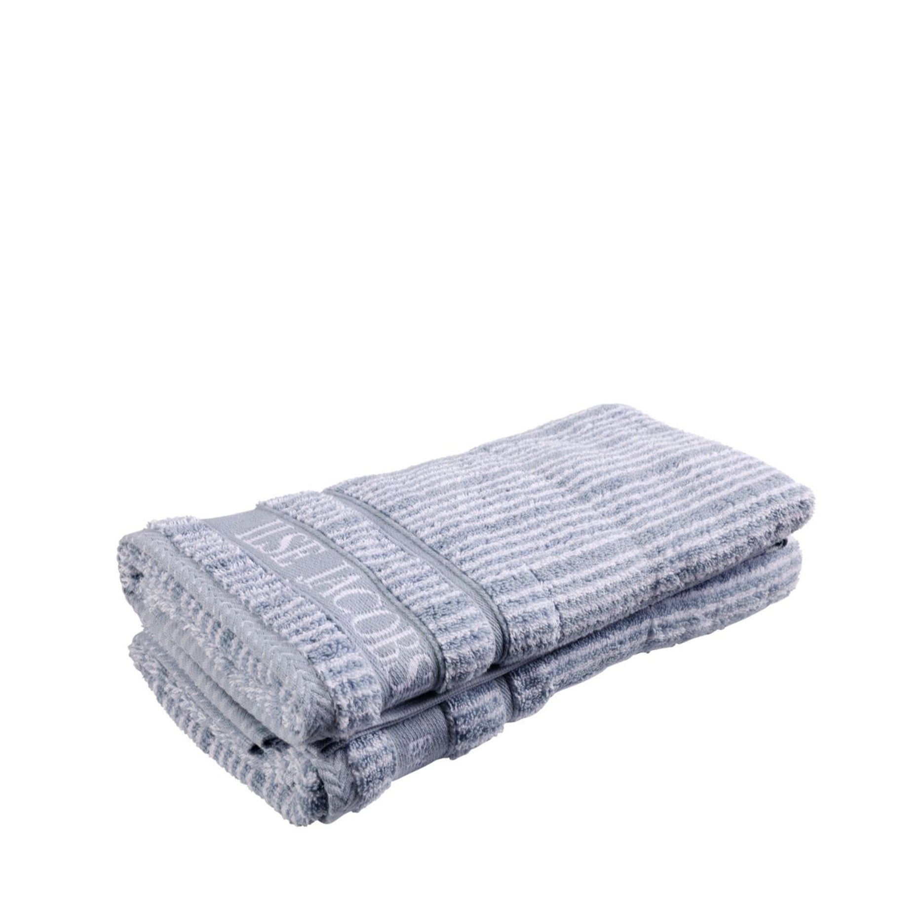 Håndklæde 2 stk 50x100 cm støvet blå striber