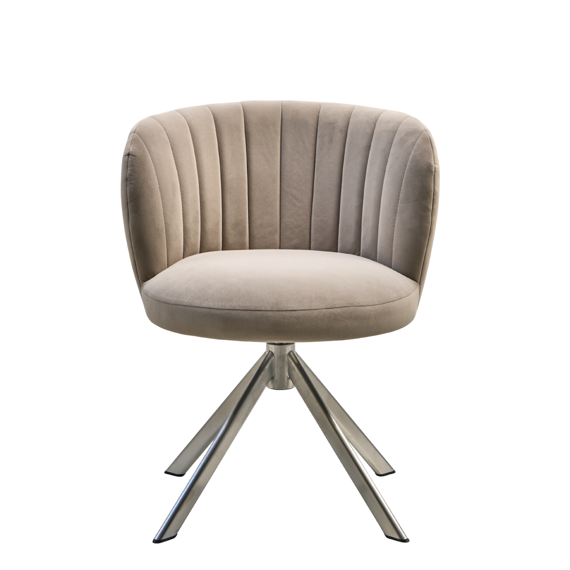 Shelly II spisebordsstol - velour m. drejeben (stainless steel)