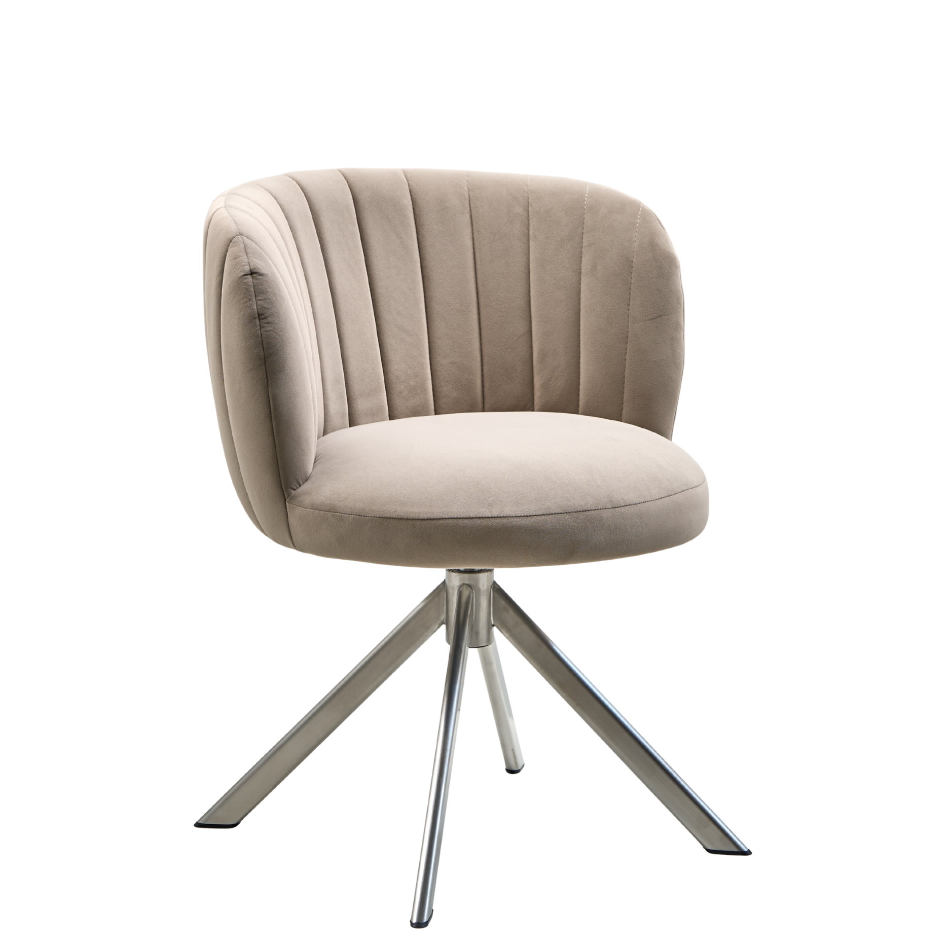 Shelly II spisebordsstol - velour m. drejeben (stainless steel)