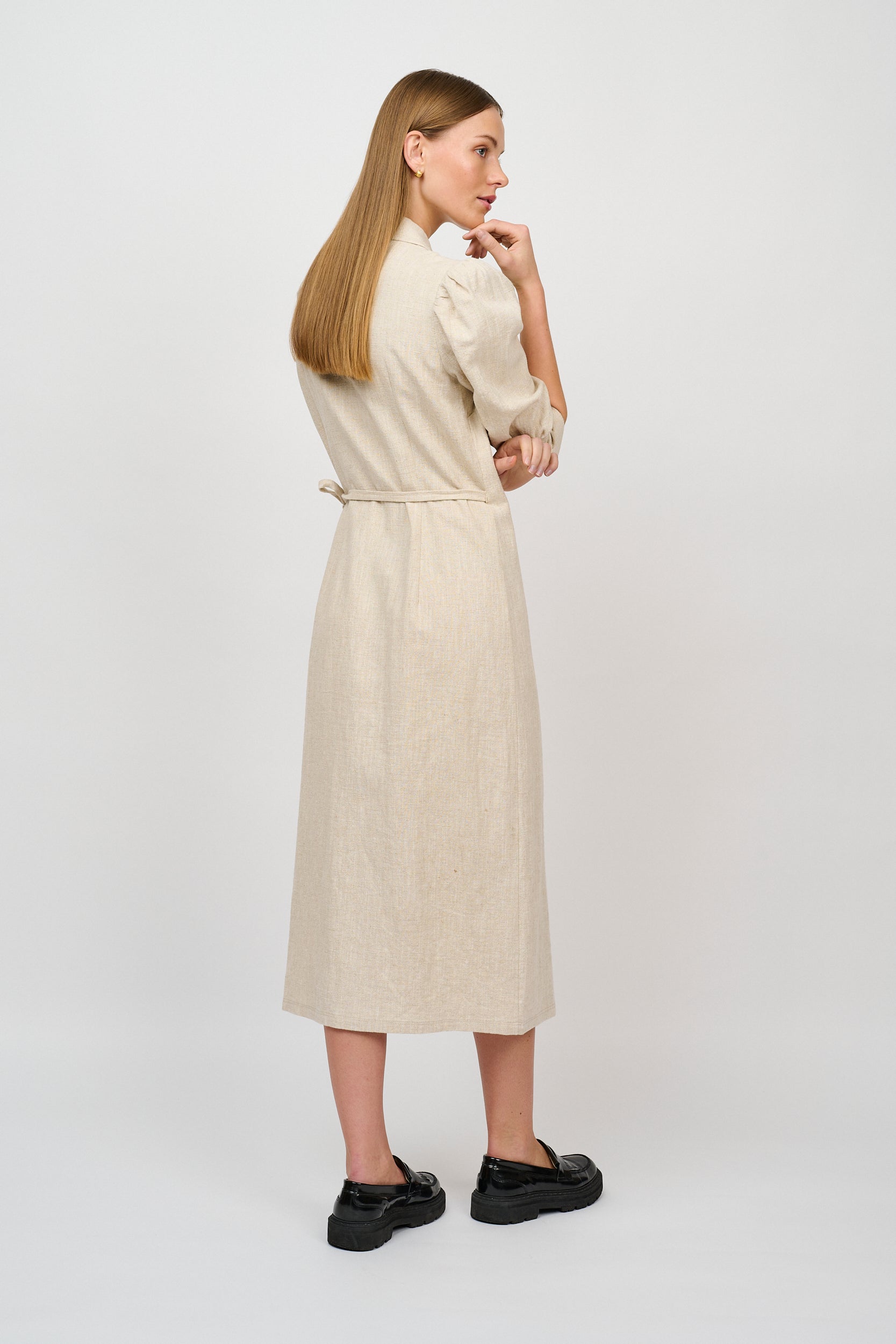 CRNatalie Slå-Om Hør Kjole