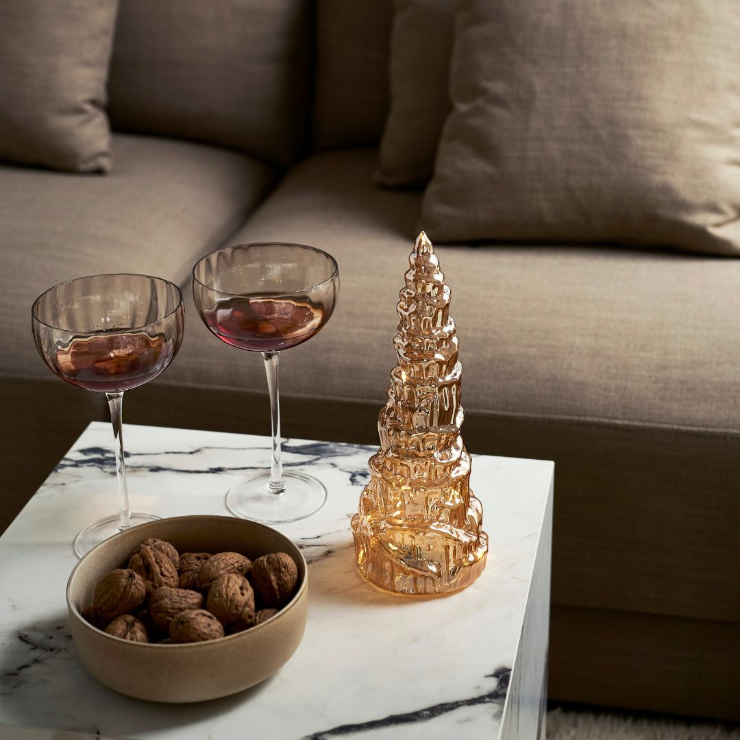 Lystræ i glas m. LED