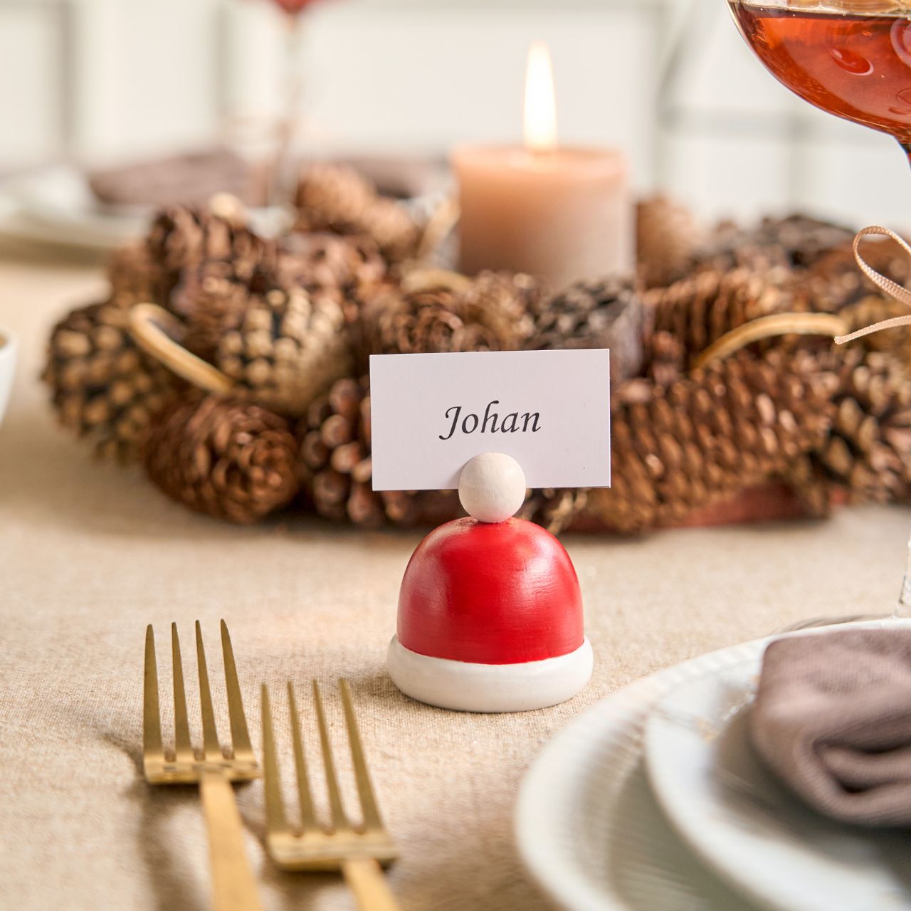 Bordkortholder nissehue 4 stk.