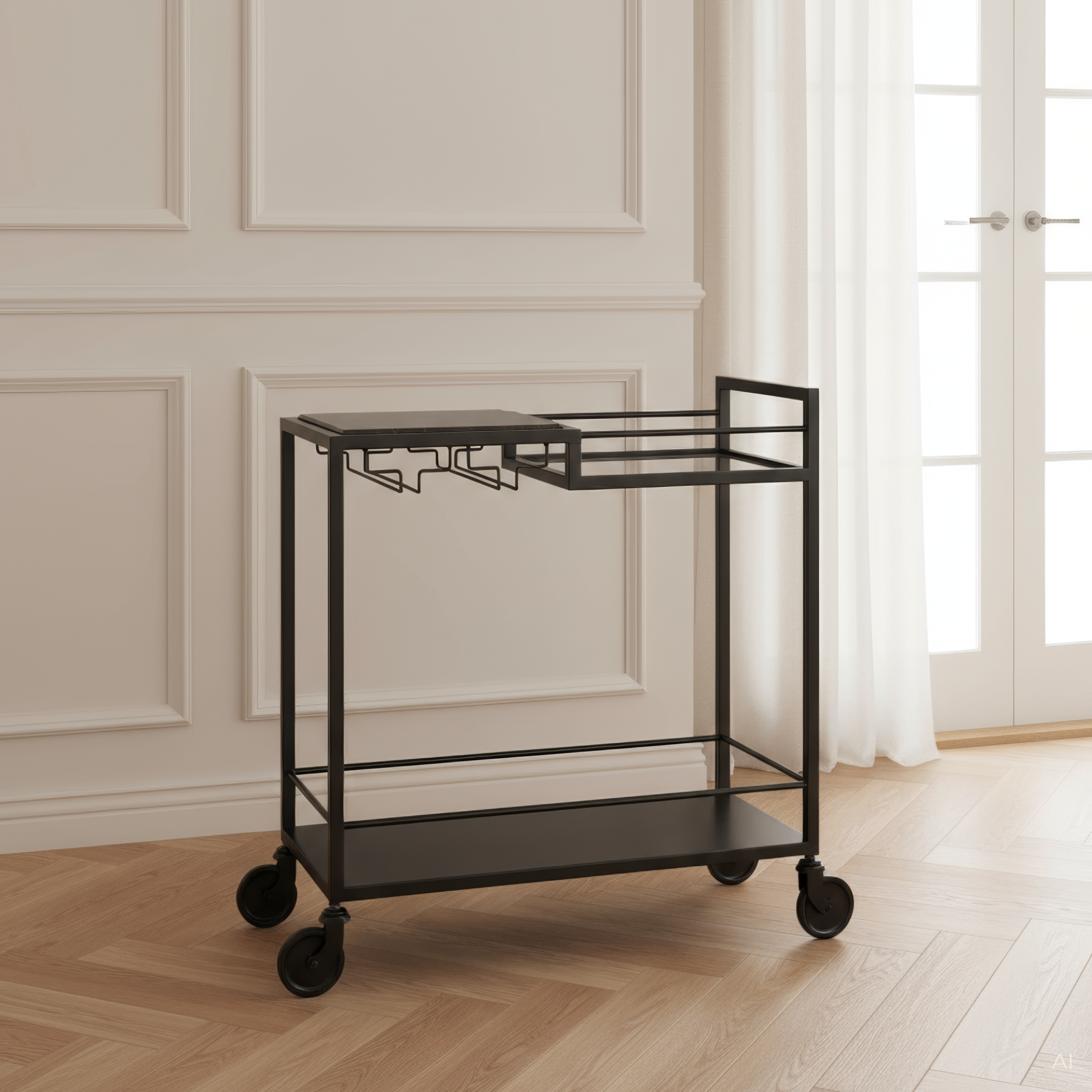 Mason II rullevogn MINI - sort metal