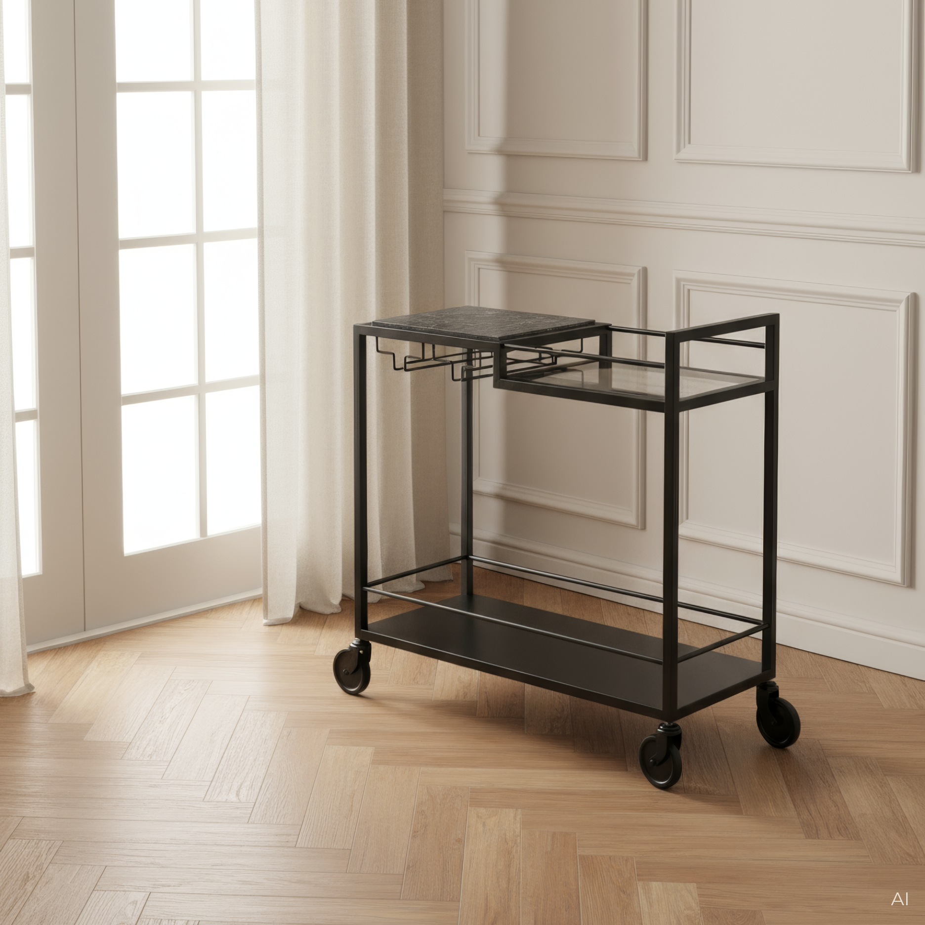 Mason II rullevogn MINI - sort metal