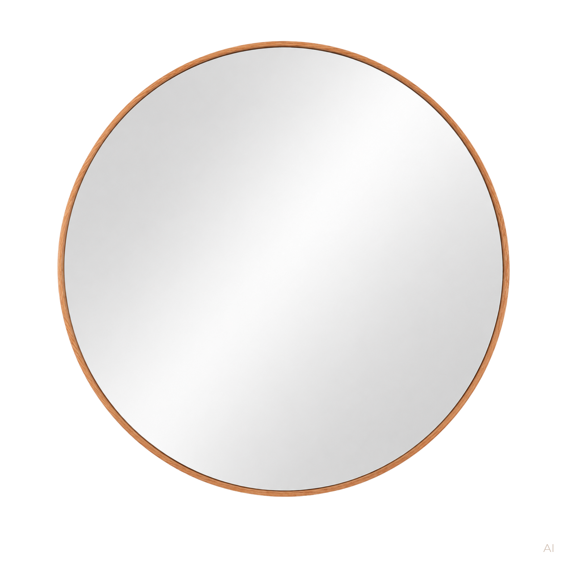 Moon spejl i eg - Ø80 cm