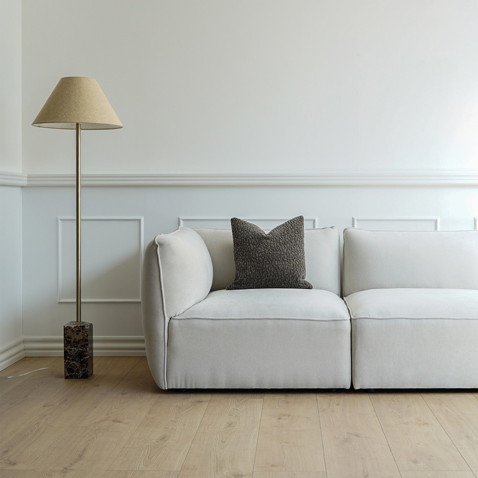 Brun Marmor Gulvlampe