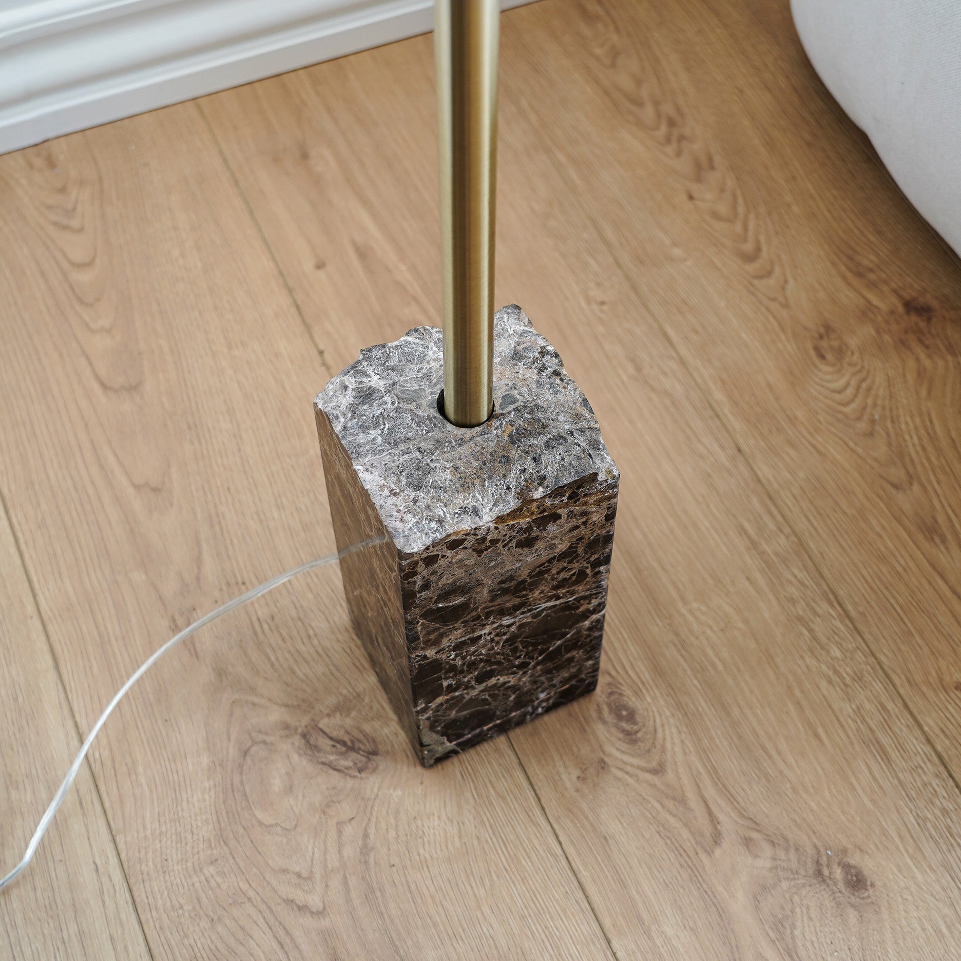 Brun Marmor Gulvlampe