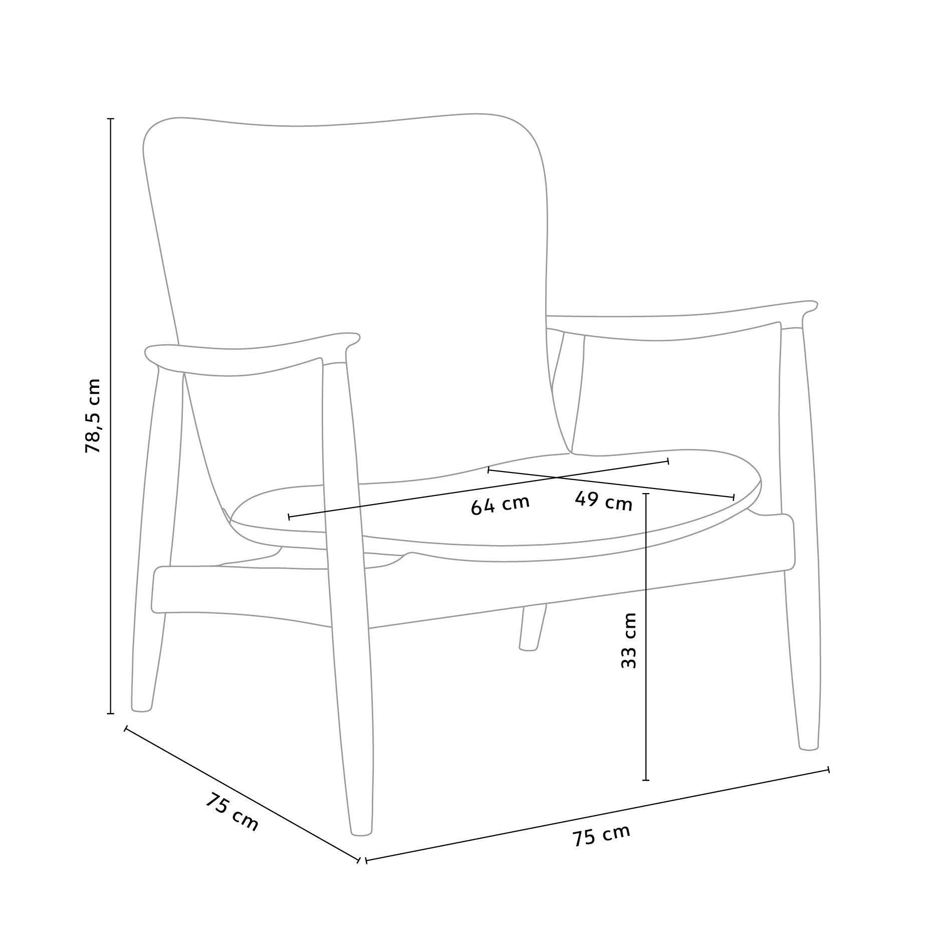 Korobi II loungestol - Stof