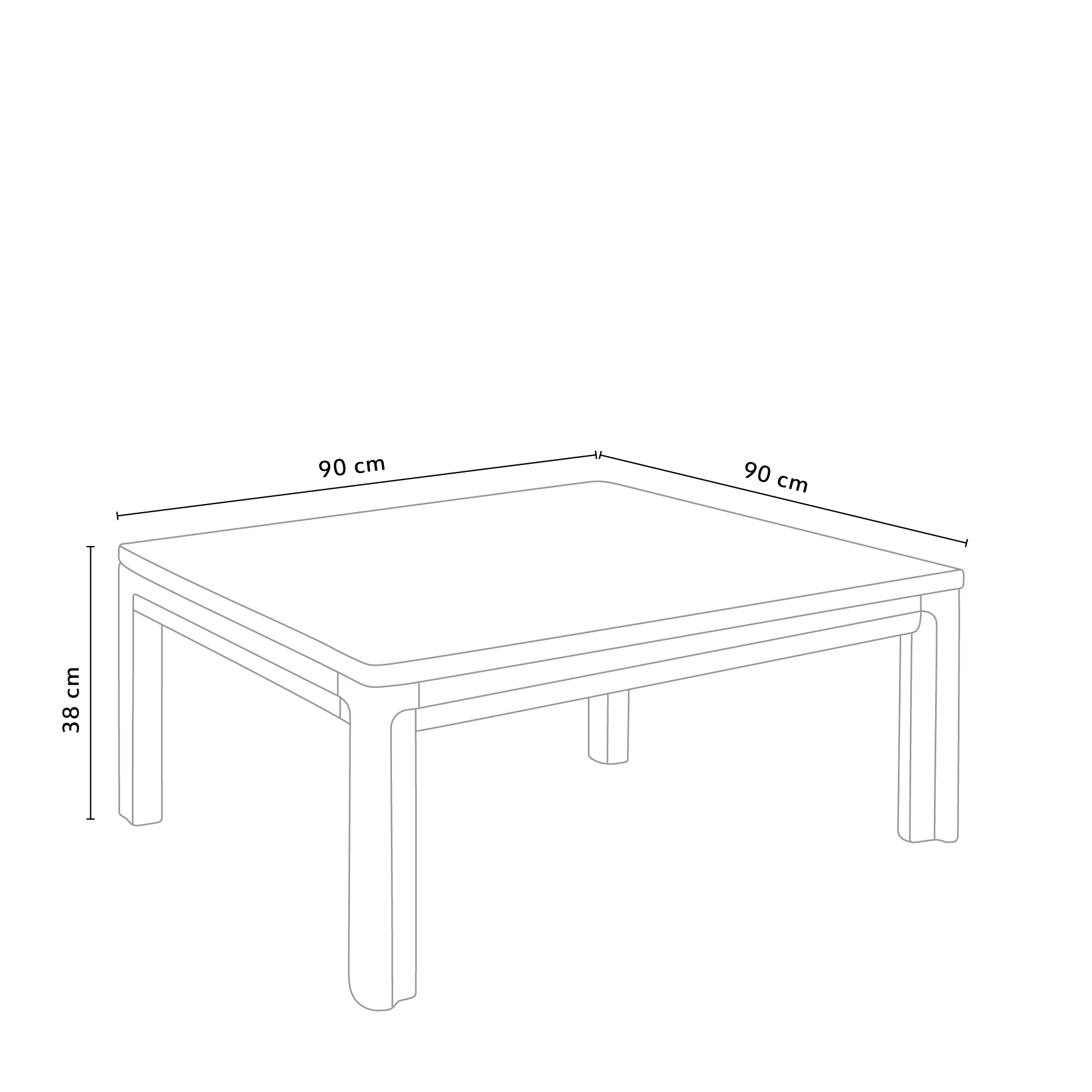 New Carver sofabord 90x90 cm finer