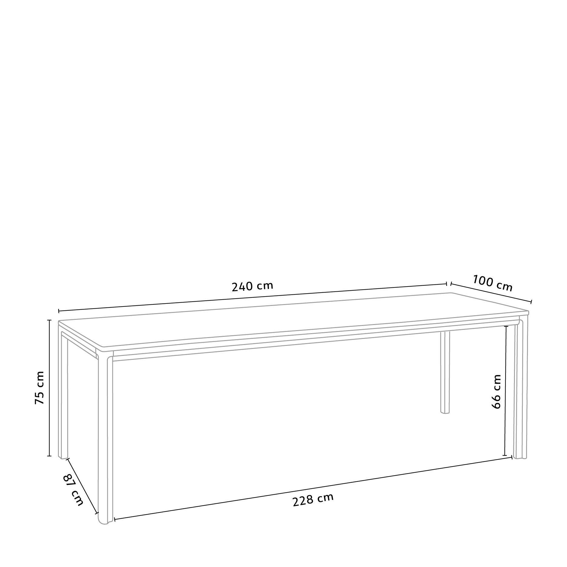 New Carver spisebord 240 cm eg