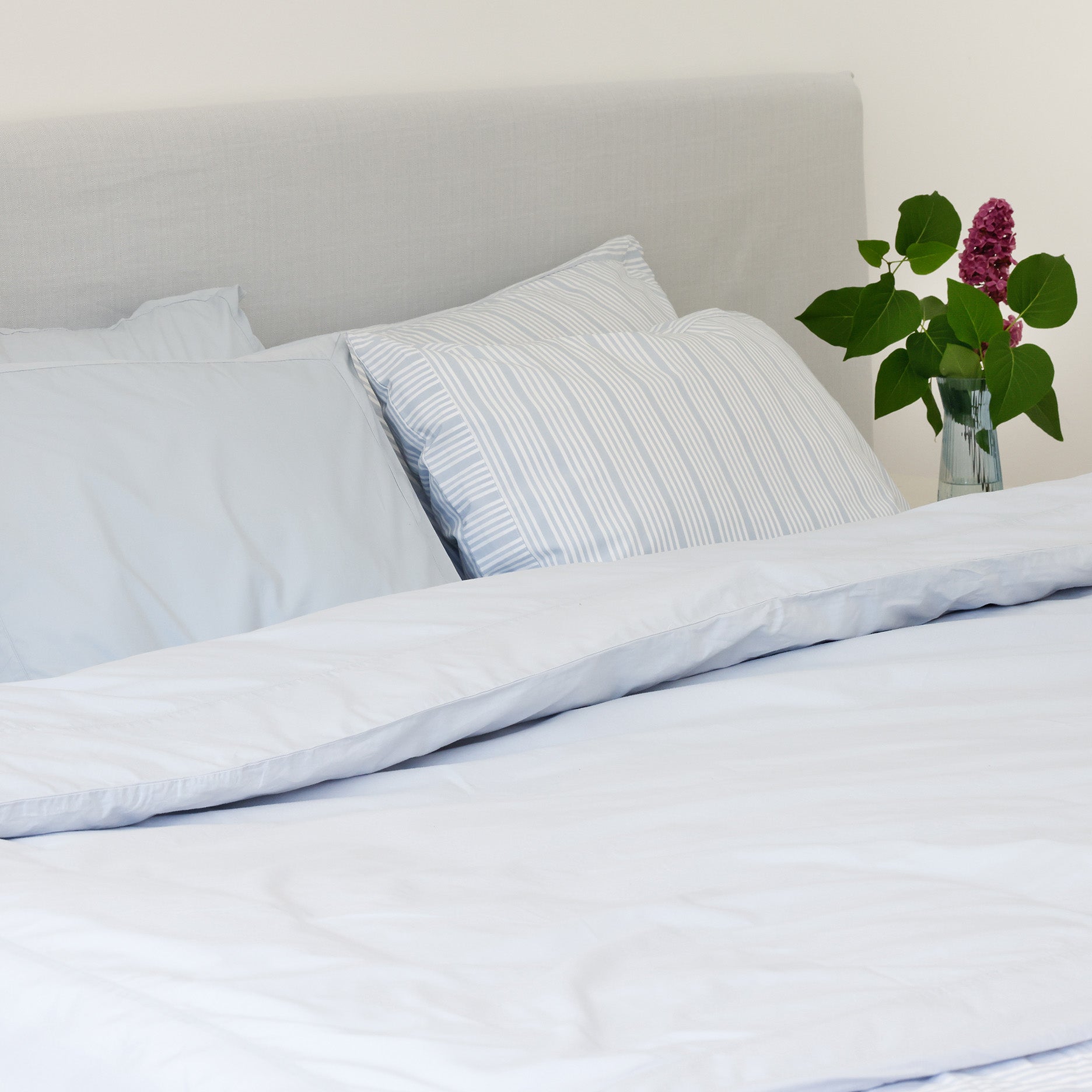 Sengetøj 140x220 cm støvet blå