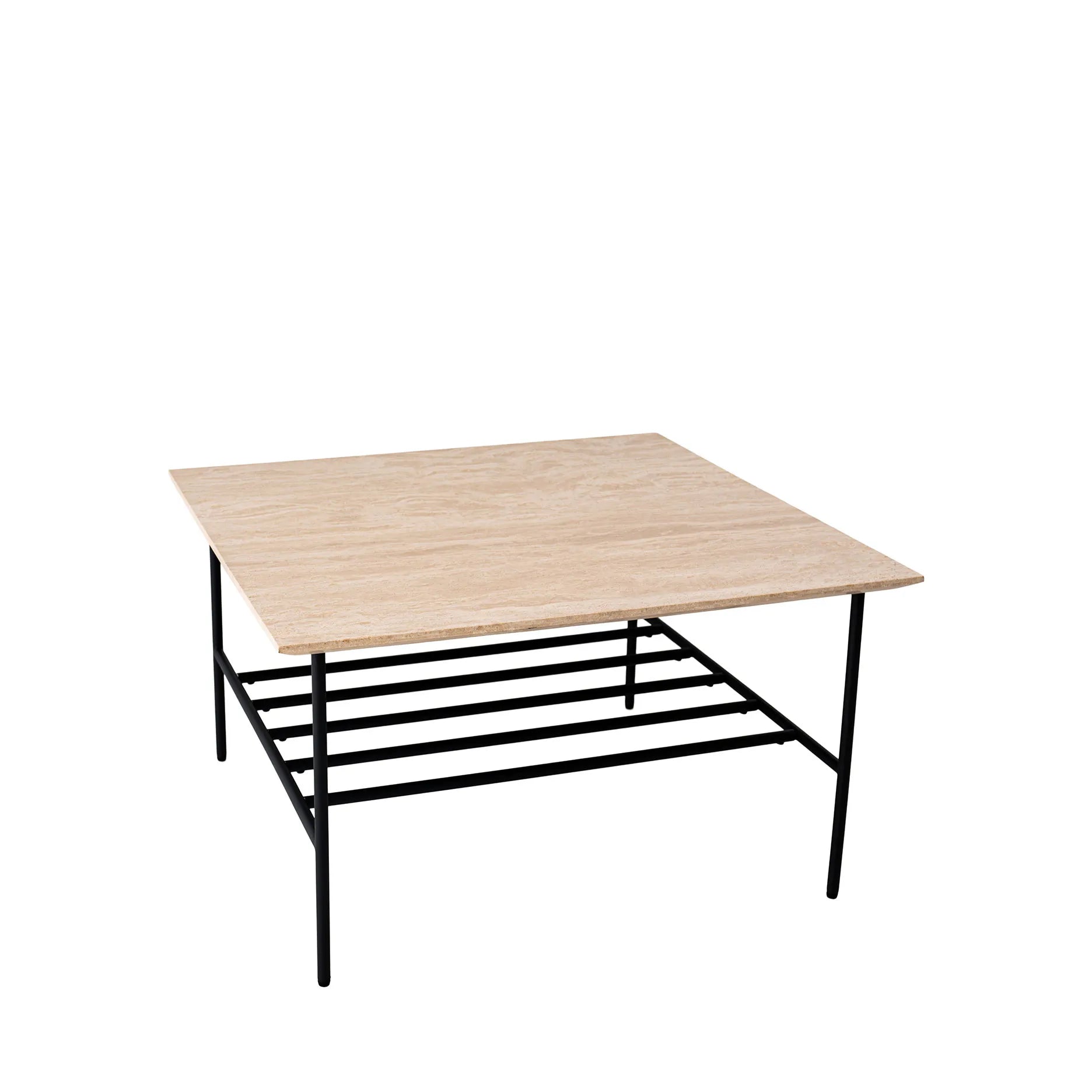 LINES II sofabord i travertin 80x80 cm