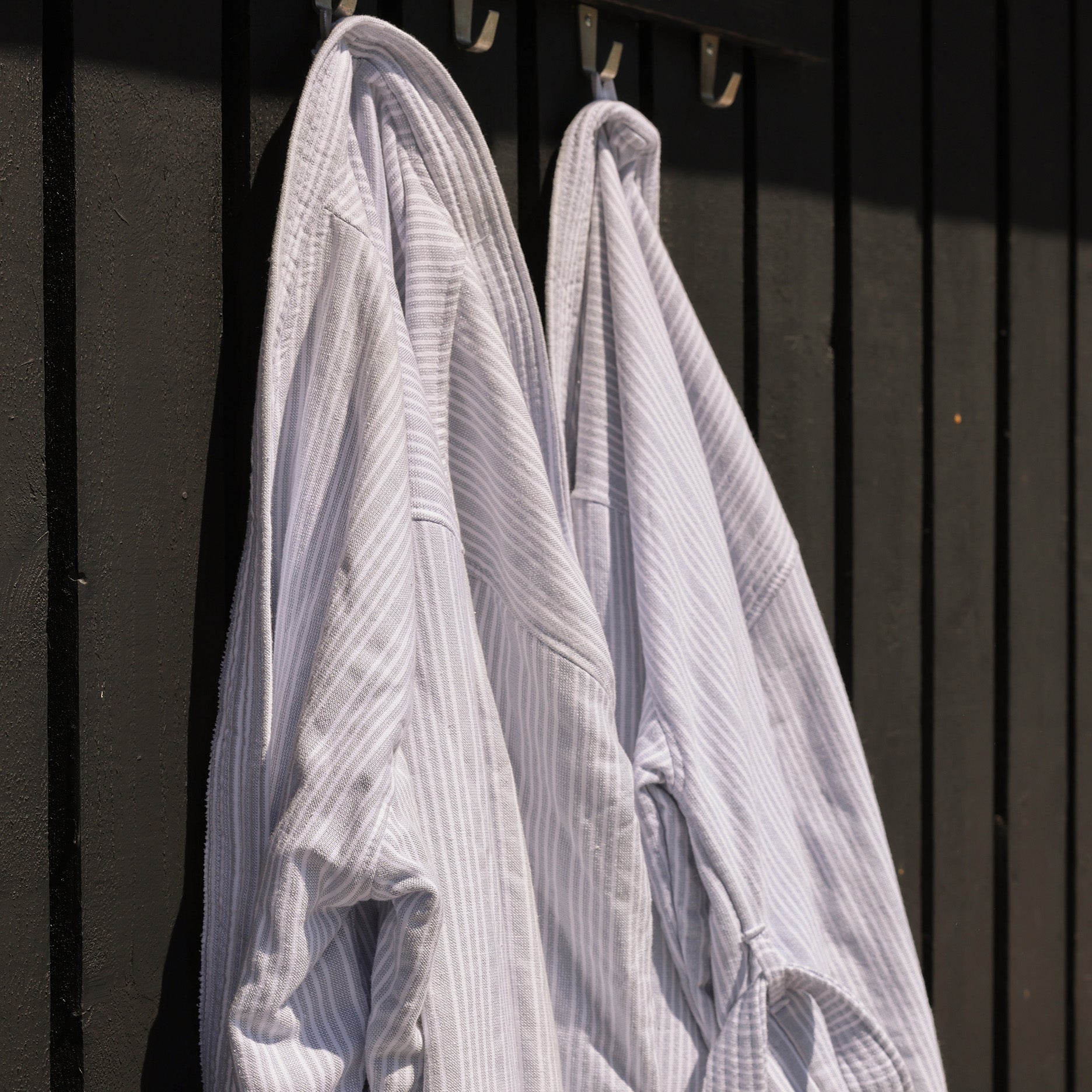 Badekåbe støvet blå striber L/XL